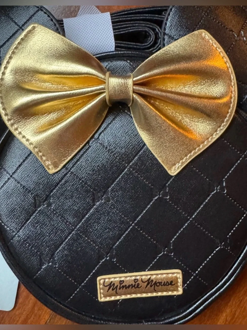 Disney Minnie Black and Gold Mini Crossbody Bag